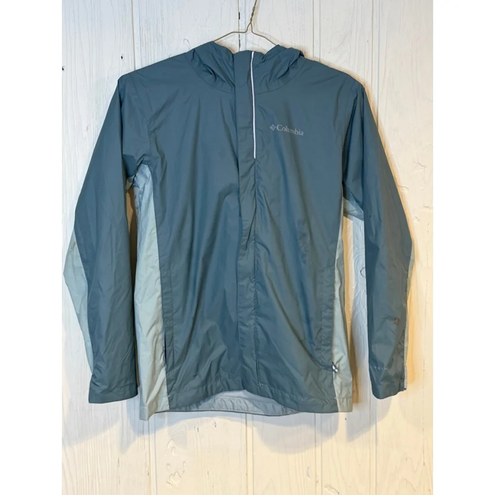Columbia Teal & Gray Rain Jacket M (10/12) - Picture 1 of 11